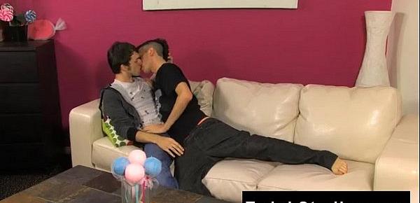  Gay men getting foot jobs by other gay men Colby London has a prick